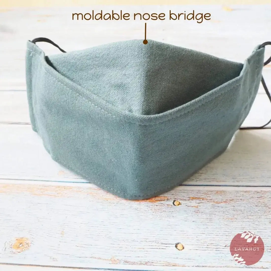 Antimicrobial Silvadur™ + Origami 3d Face Mask • Green Seafoam Solid - Made in Hawaii