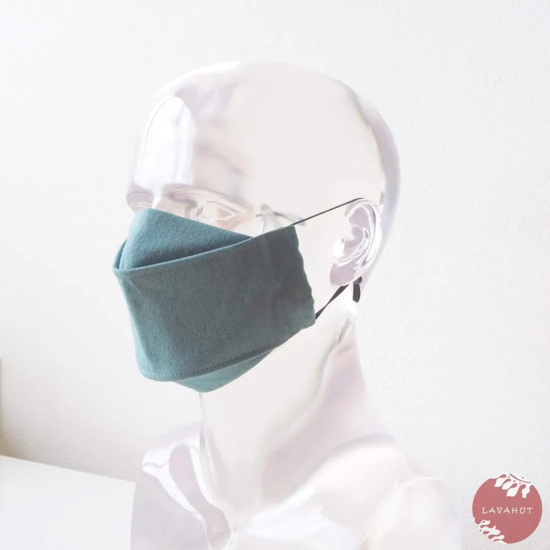 Antimicrobial Silvadur™ + Origami 3d Face Mask ?? Green Seafoam Solid - Made in Hawaii