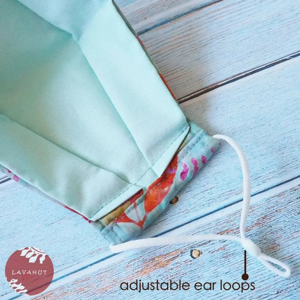 Antimicrobial Silvadur™ + Origami 3d Face Mask • Green Summer - Made in Hawaii
