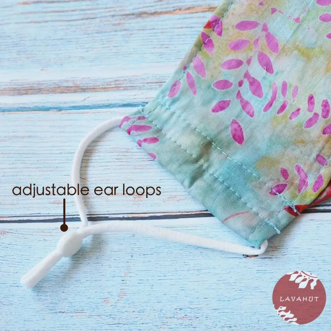 Antimicrobial Silvadur™ + Origami 3d Face Mask • Green Summer - Made in Hawaii
