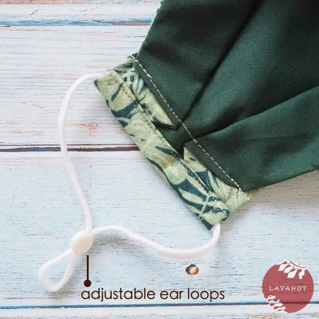 Antimicrobial Silvadur™ + Origami 3d Face Mask • Green Woodland - Made in Hawaii