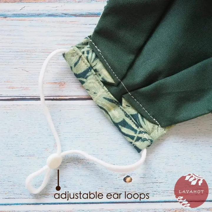 Antimicrobial Silvadur™ + Origami 3d Face Mask • Green Woodland - Made in Hawaii