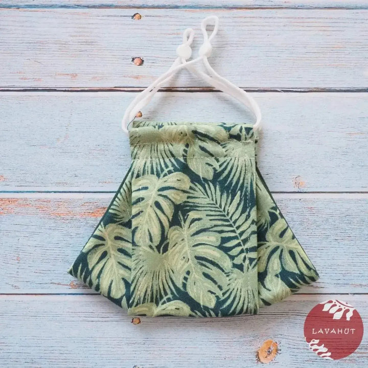 Antimicrobial Silvadur™ + Origami 3d Face Mask • Green Woodland - Made in Hawaii