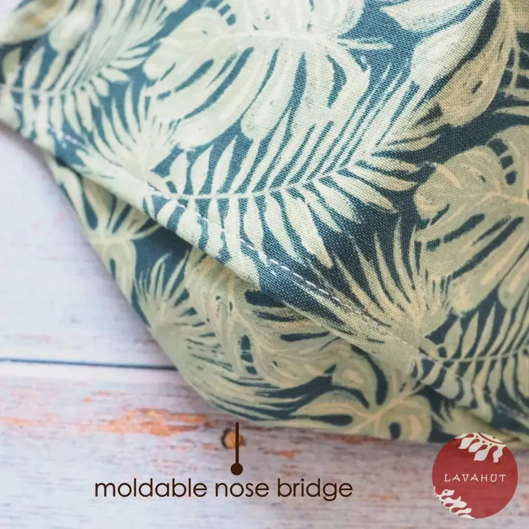 Antimicrobial Silvadur™ + Origami 3d Face Mask • Green Woodland - Made in Hawaii