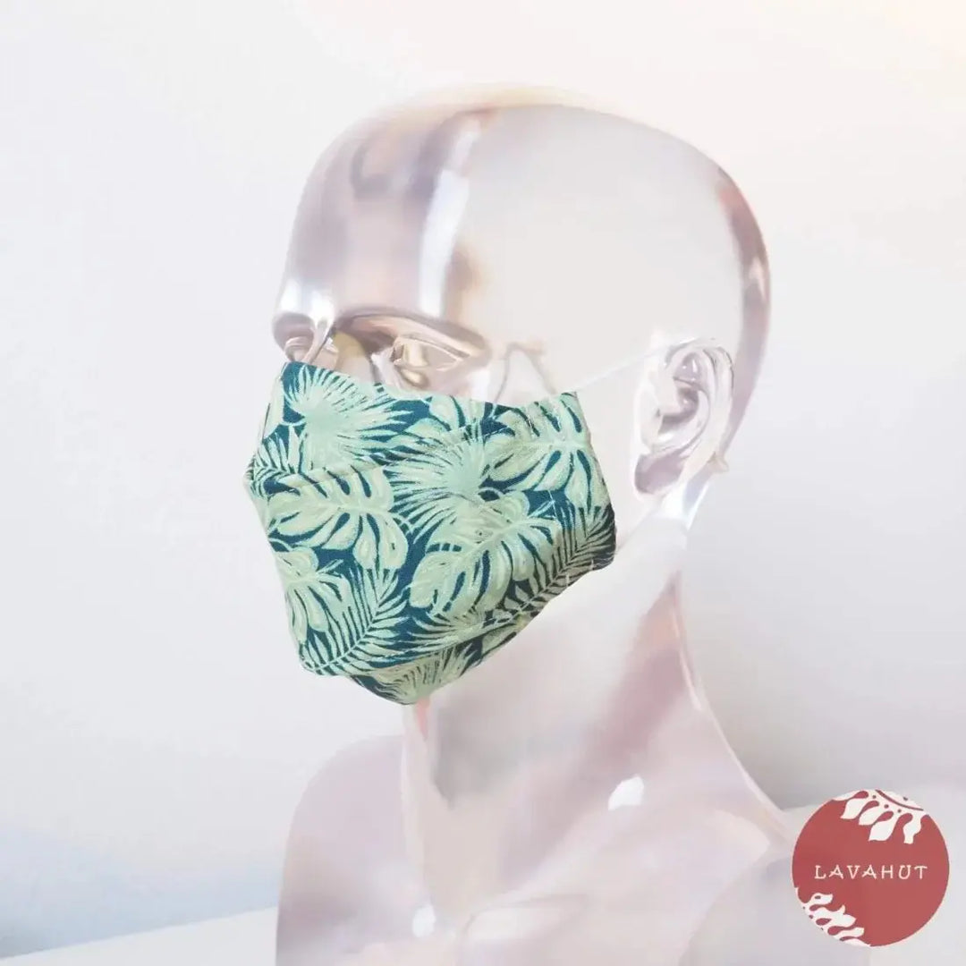 Antimicrobial Silvadur™ + Origami 3d Face Mask • Green Woodland - Made in Hawaii