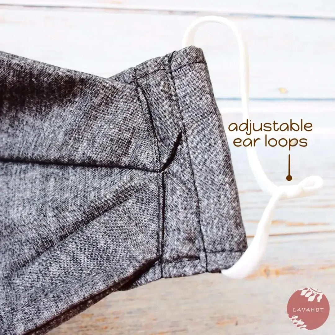 Antimicrobial Silvadur™ + Origami 3d Face Mask • Grey Chambray - Made in Hawaii
