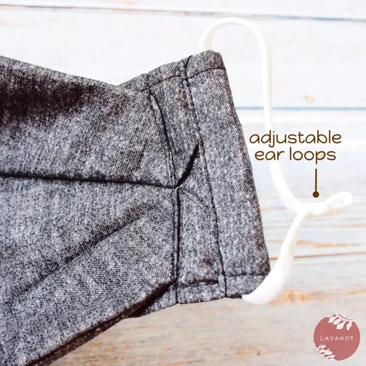 Antimicrobial Silvadur™ + Origami 3d Face Mask • Grey Chambray - Made in Hawaii