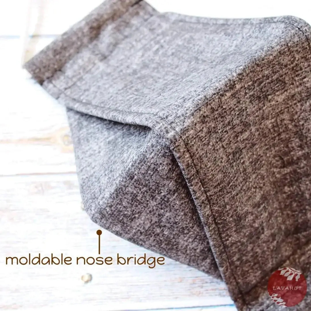 Antimicrobial Silvadur™ + Origami 3d Face Mask • Grey Chambray - Made in Hawaii