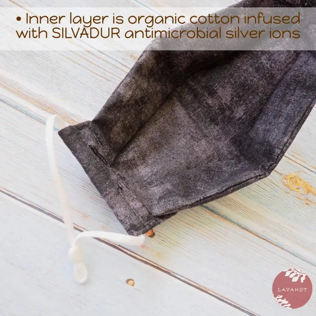 Antimicrobial Silvadur™ + Origami 3d Face Mask • Grey Gradient - Made in Hawaii