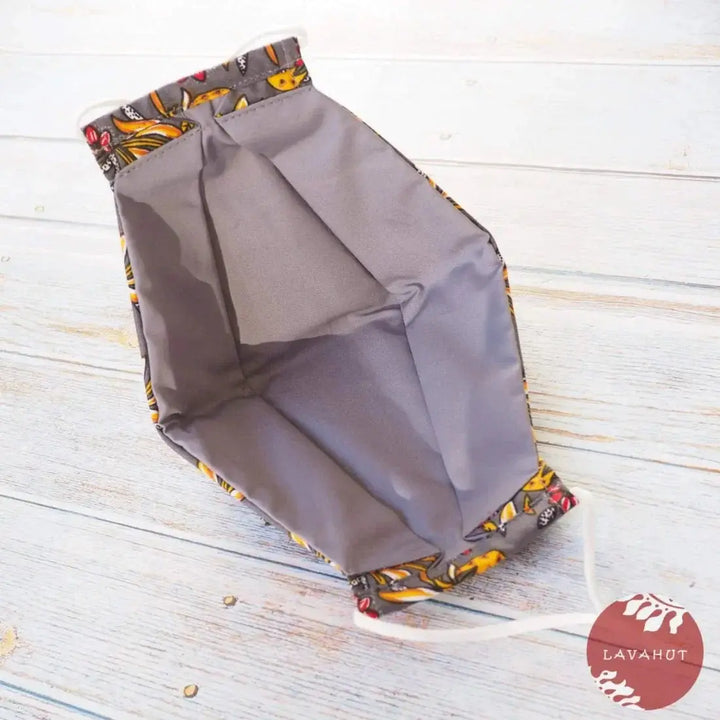 Antimicrobial Silvadur™ + Origami 3d Face Mask • Grey Pineapple Maze - Made in Hawaii