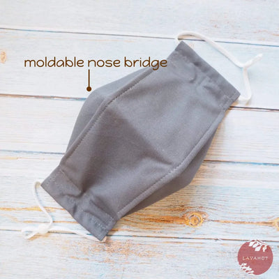 Antimicrobial Silvadur™ + Origami 3d Face Mask • Grey Solid - Made In Hawaii