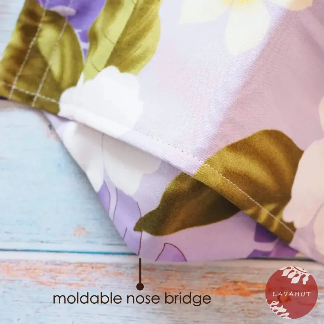Antimicrobial Silvadur™ + Origami 3d Face Mask • Lavender Oasis - Made in Hawaii