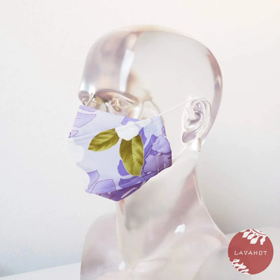 Antimicrobial Silvadur™ + Origami 3d Face Mask • Lavender Oasis - Made In Hawaii