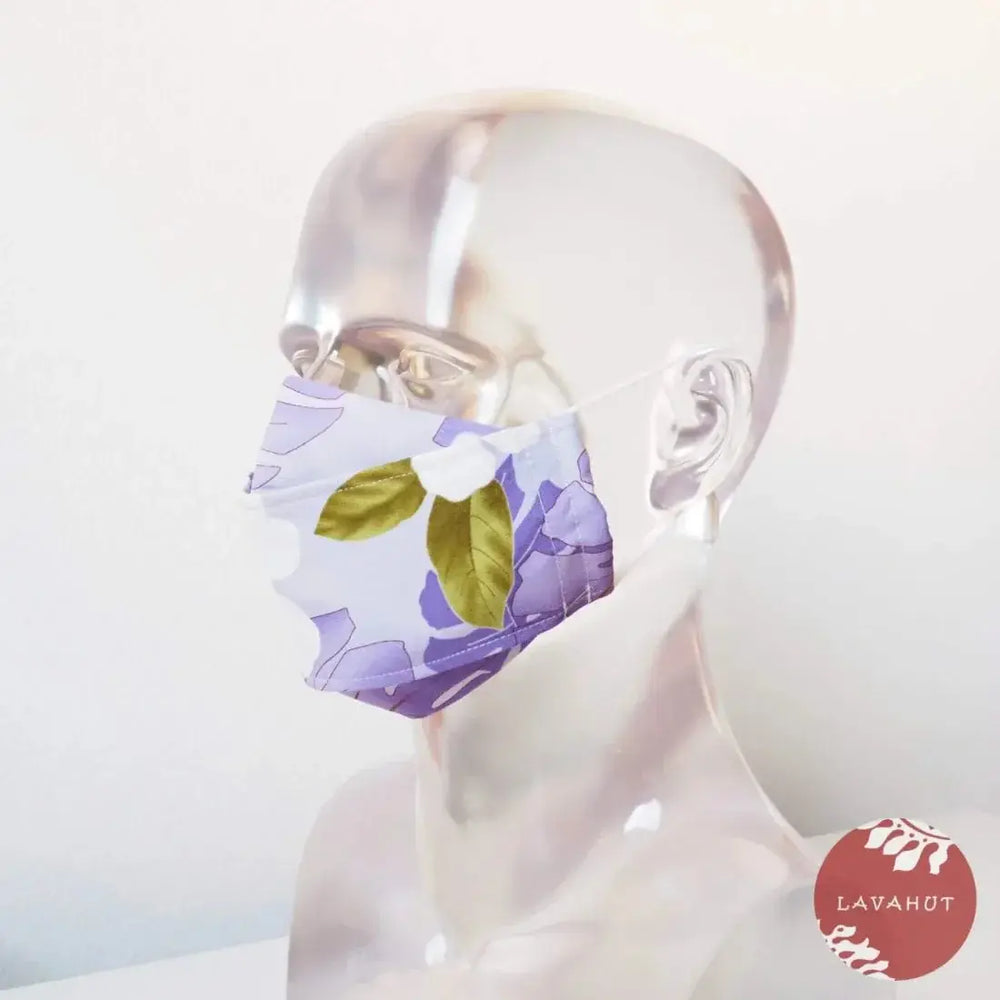 Antimicrobial Silvadur™ + Origami 3d Face Mask • Lavender Oasis - Made in Hawaii