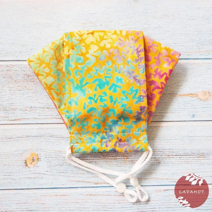 Antimicrobial Silvadur™ + Origami 3d Face Mask • Orange Burst - Made in Hawaii