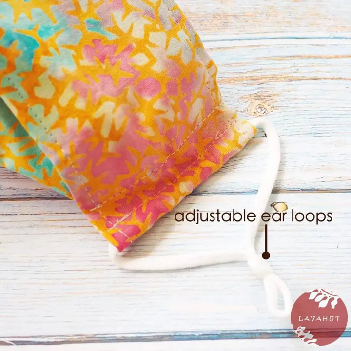 Antimicrobial Silvadur™ + Origami 3d Face Mask • Orange Burst - Made in Hawaii