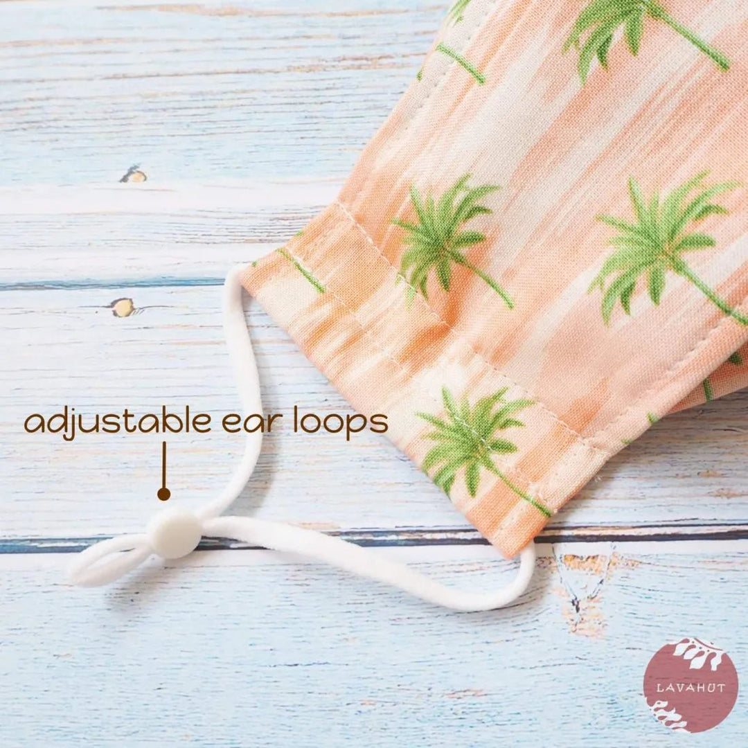 Antimicrobial SILVADUR™ + Origami 3D Face Mask • Orange Coconut Grove – Authentic Hawaiian Face Mask by Lavahut