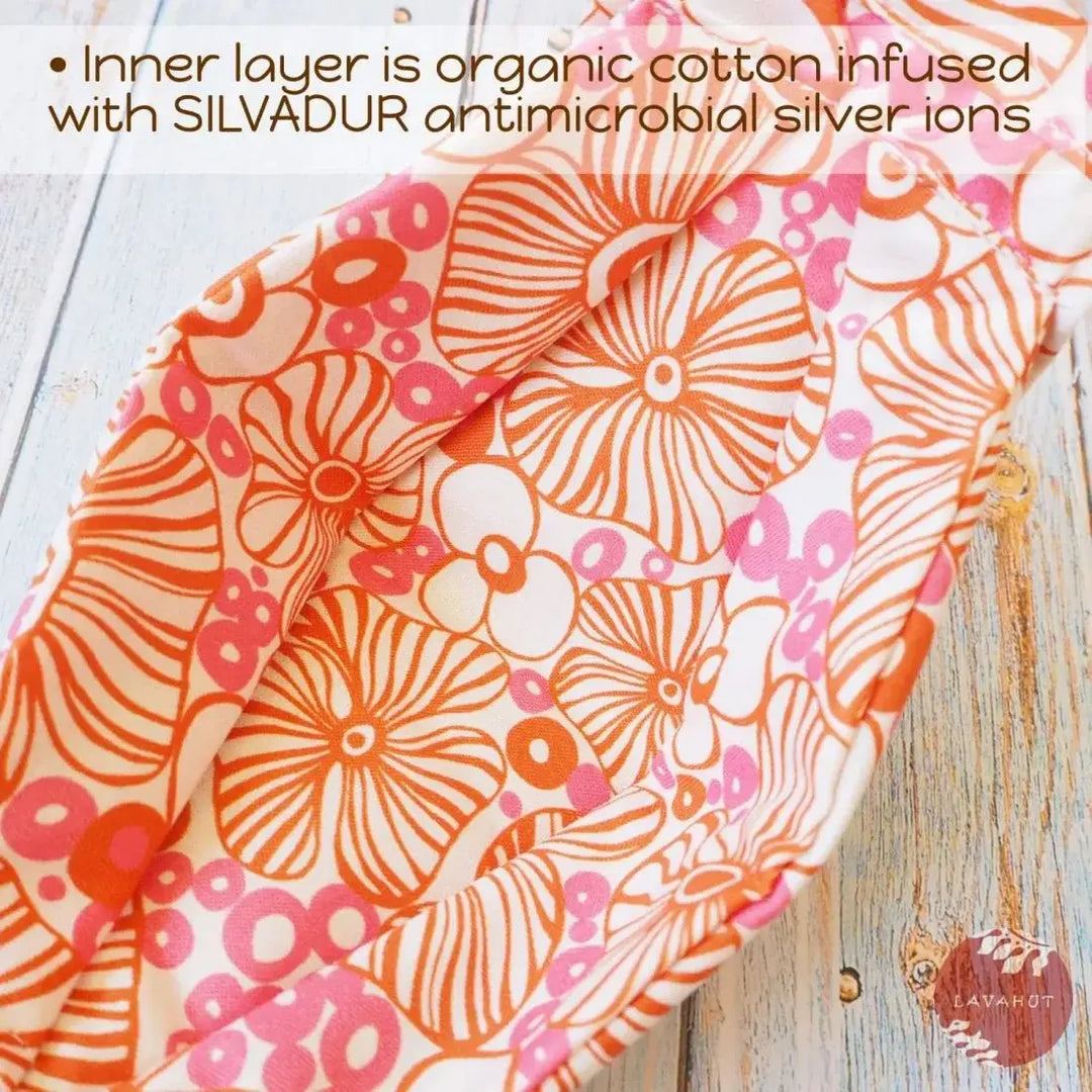 Antimicrobial Silvadur™ + Origami 3d Face Mask • Orange Sea Anemone - Made in Hawaii
