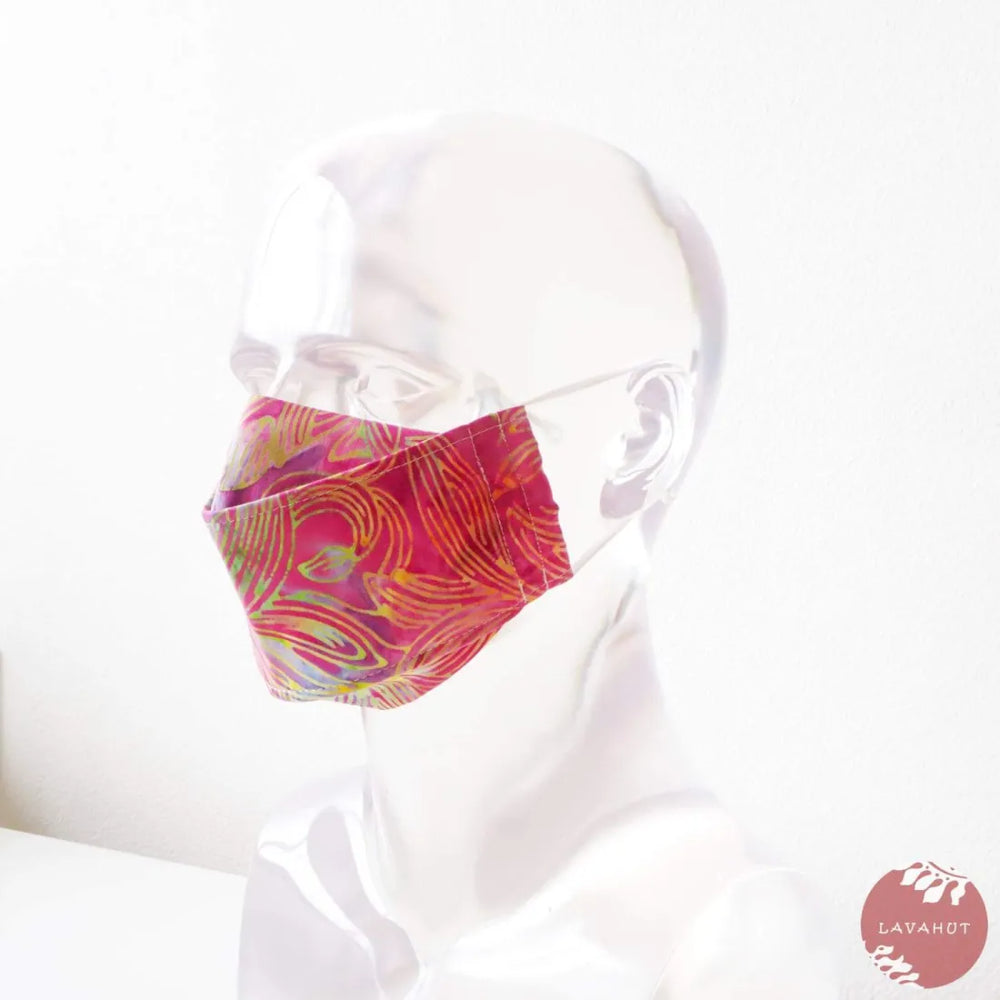 Antimicrobial Silvadur™ + Origami 3d Face Mask ?? Pink Kauai - Made in Hawaii