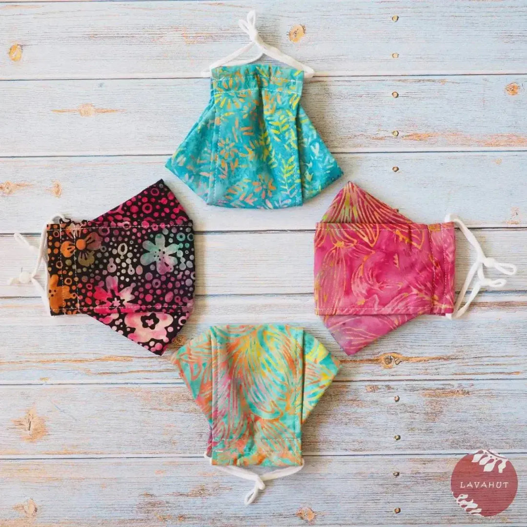 Antimicrobial Silvadur™ + Origami 3d Face Mask • Pink Kauai - Made in Hawaii