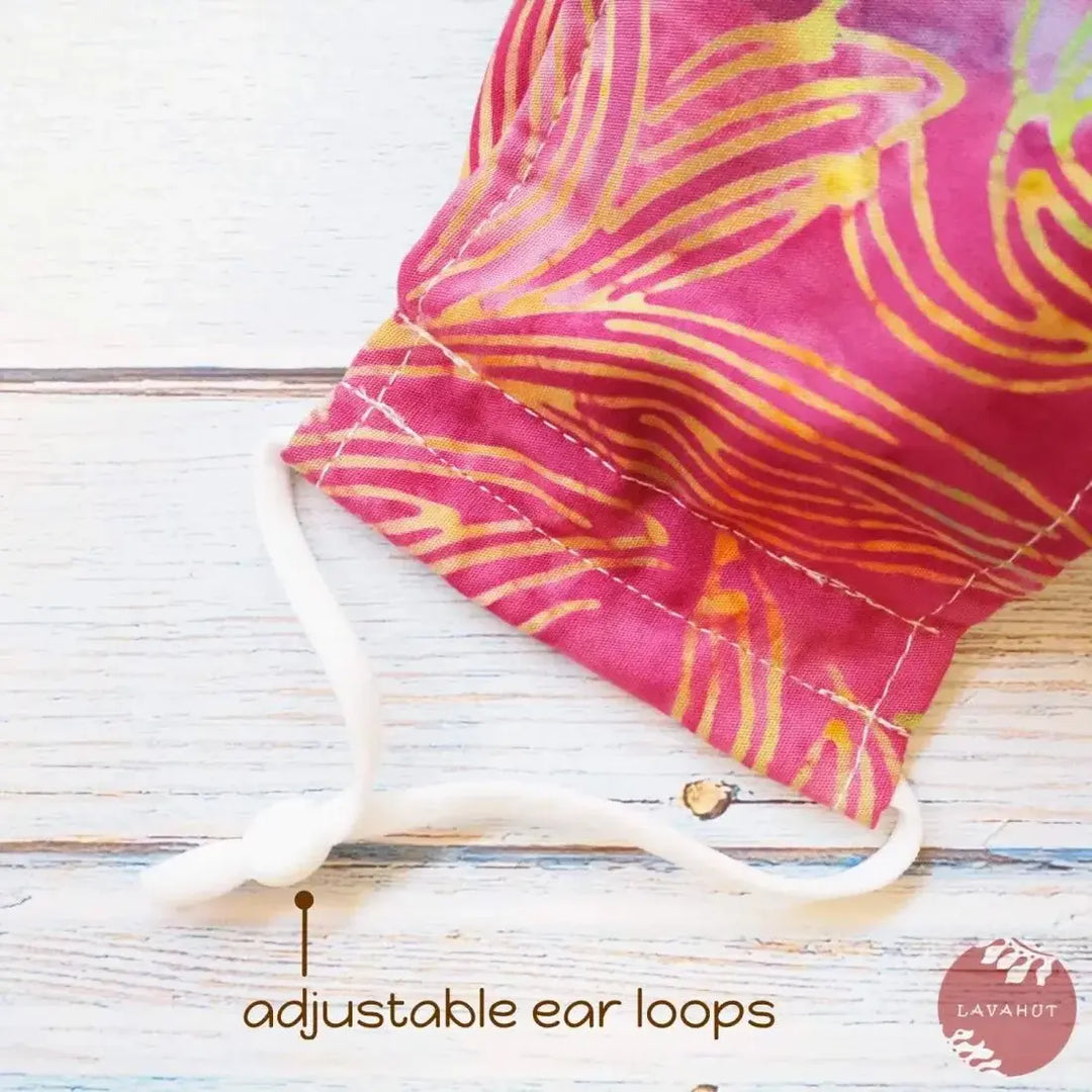 Antimicrobial Silvadur™ + Origami 3d Face Mask • Pink Kauai - Made in Hawaii