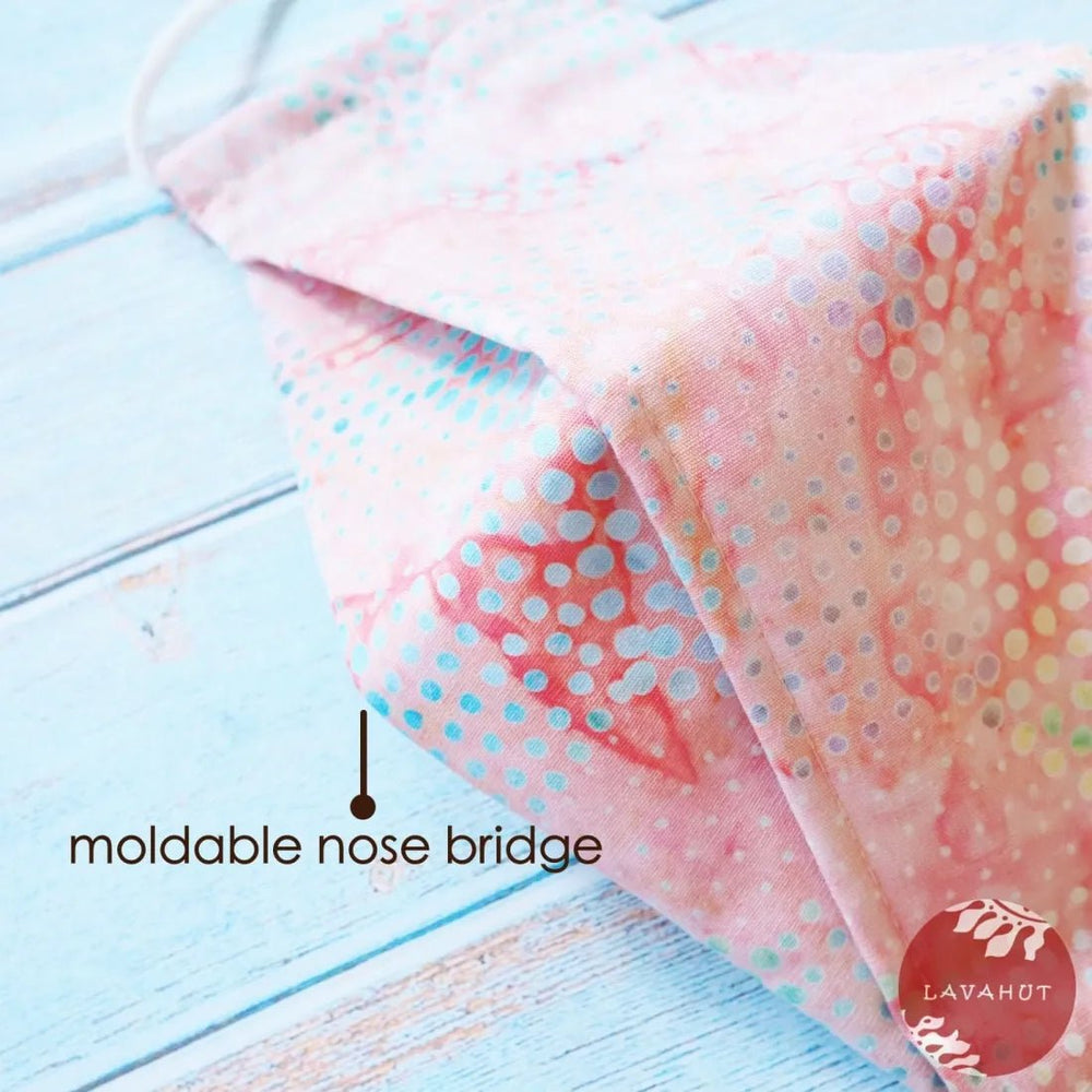 Antimicrobial SILVADUR™ + Origami 3D Face Mask • Pink Sun Jam – Authentic Hawaiian Face Mask by Lavahut