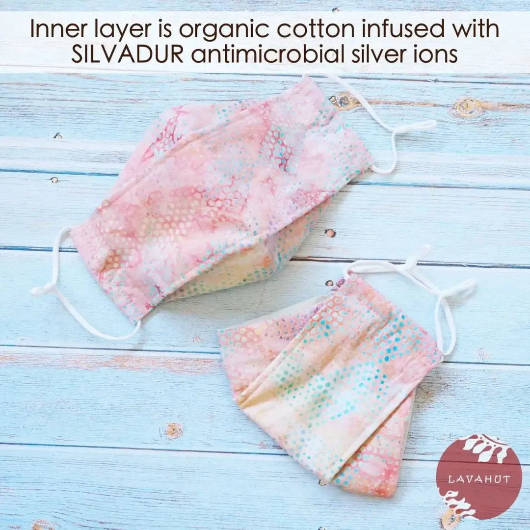 Antimicrobial Silvadur™ + Origami 3d Face Mask • Pink Sun Jam - Made in Hawaii