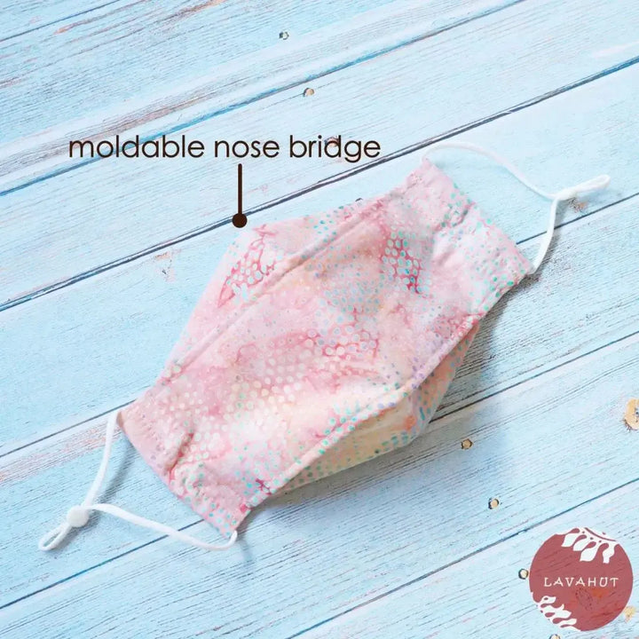 Antimicrobial Silvadur™ + Origami 3d Face Mask • Pink Sun Jam - Made in Hawaii