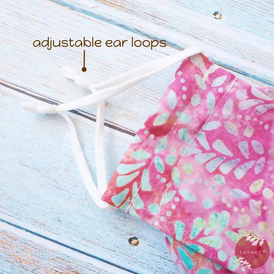 Antimicrobial Silvadur™ + Origami 3d Face Mask • Pink Windswept - Made in Hawaii