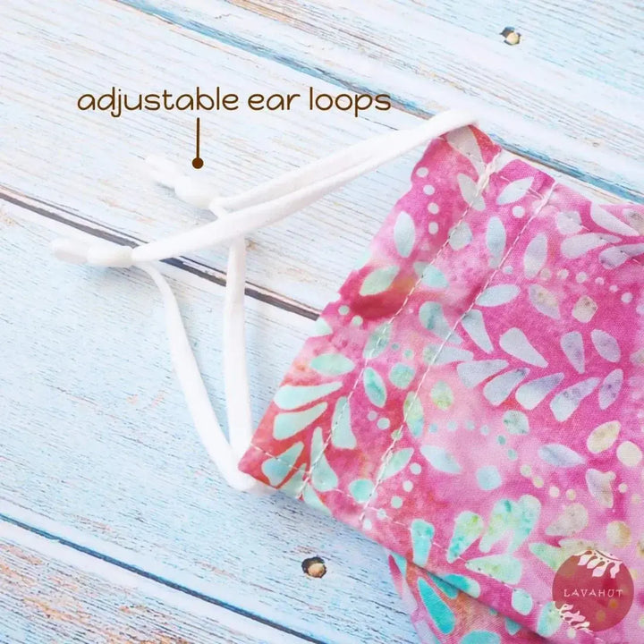 Antimicrobial Silvadur™ + Origami 3d Face Mask • Pink Windswept - Made in Hawaii