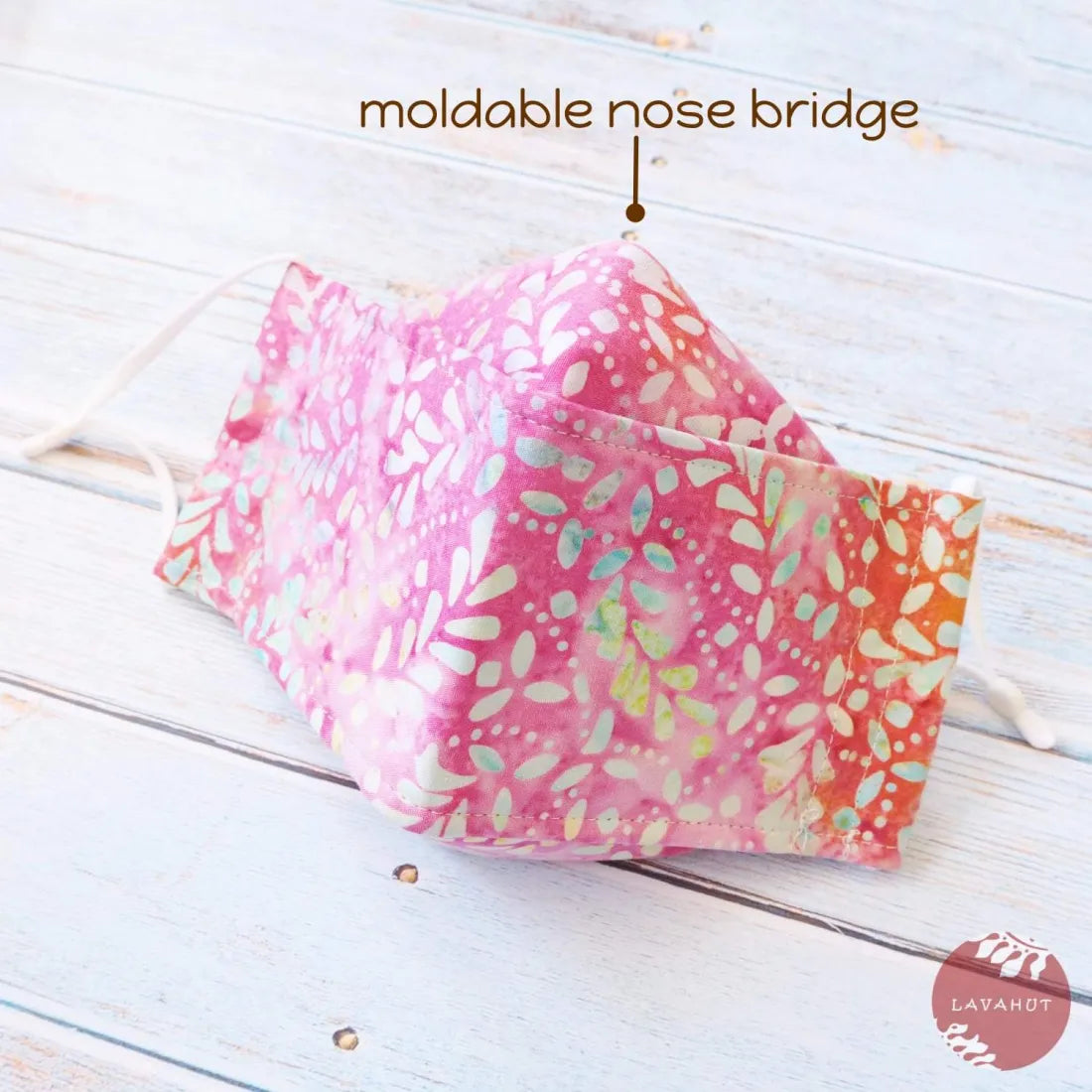 Antimicrobial Silvadur™ + Origami 3d Face Mask • Pink Windswept - Made In Hawaii