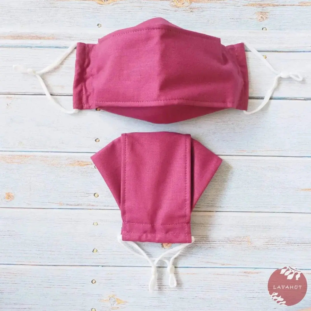Antimicrobial Silvadur™ + Origami 3d Face Mask • Plum Solid - Made in Hawaii