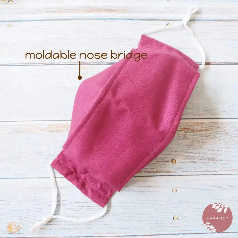 Antimicrobial Silvadur™ + Origami 3d Face Mask • Plum Solid - Made in Hawaii