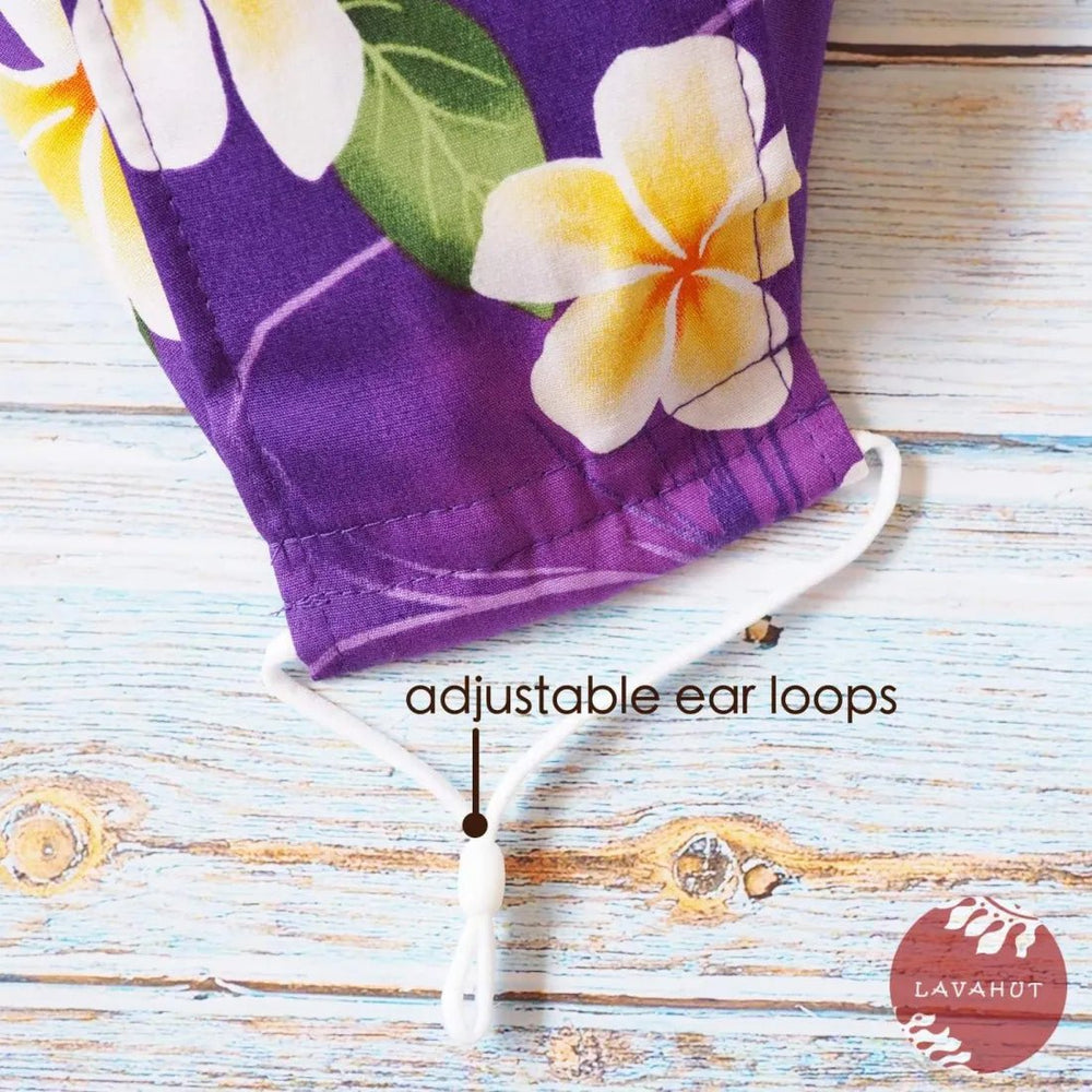 Antimicrobial SILVADUR™ + Origami 3D Face Mask • Purple Liliuokalani – Authentic Hawaiian Face Mask by Lavahut