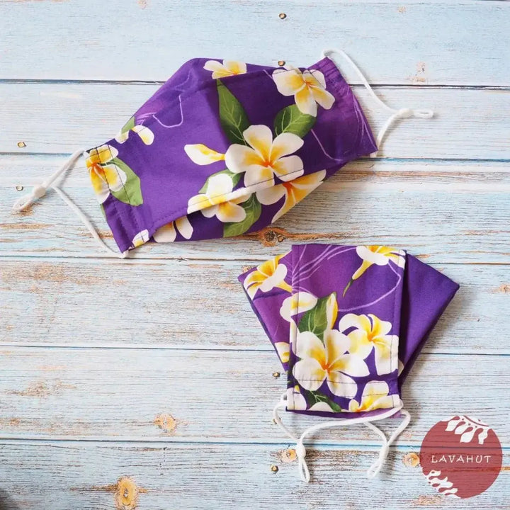 Antimicrobial Silvadur™ + Origami 3d Face Mask • Purple Liliuokalani - Made in Hawaii