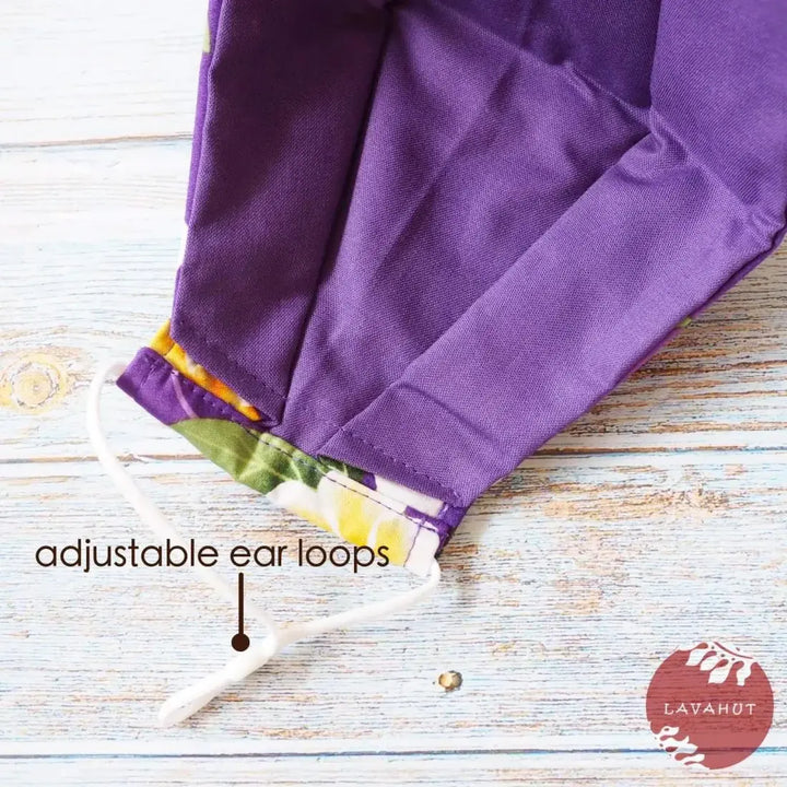 Antimicrobial Silvadur™ + Origami 3d Face Mask • Purple Liliuokalani - Made in Hawaii