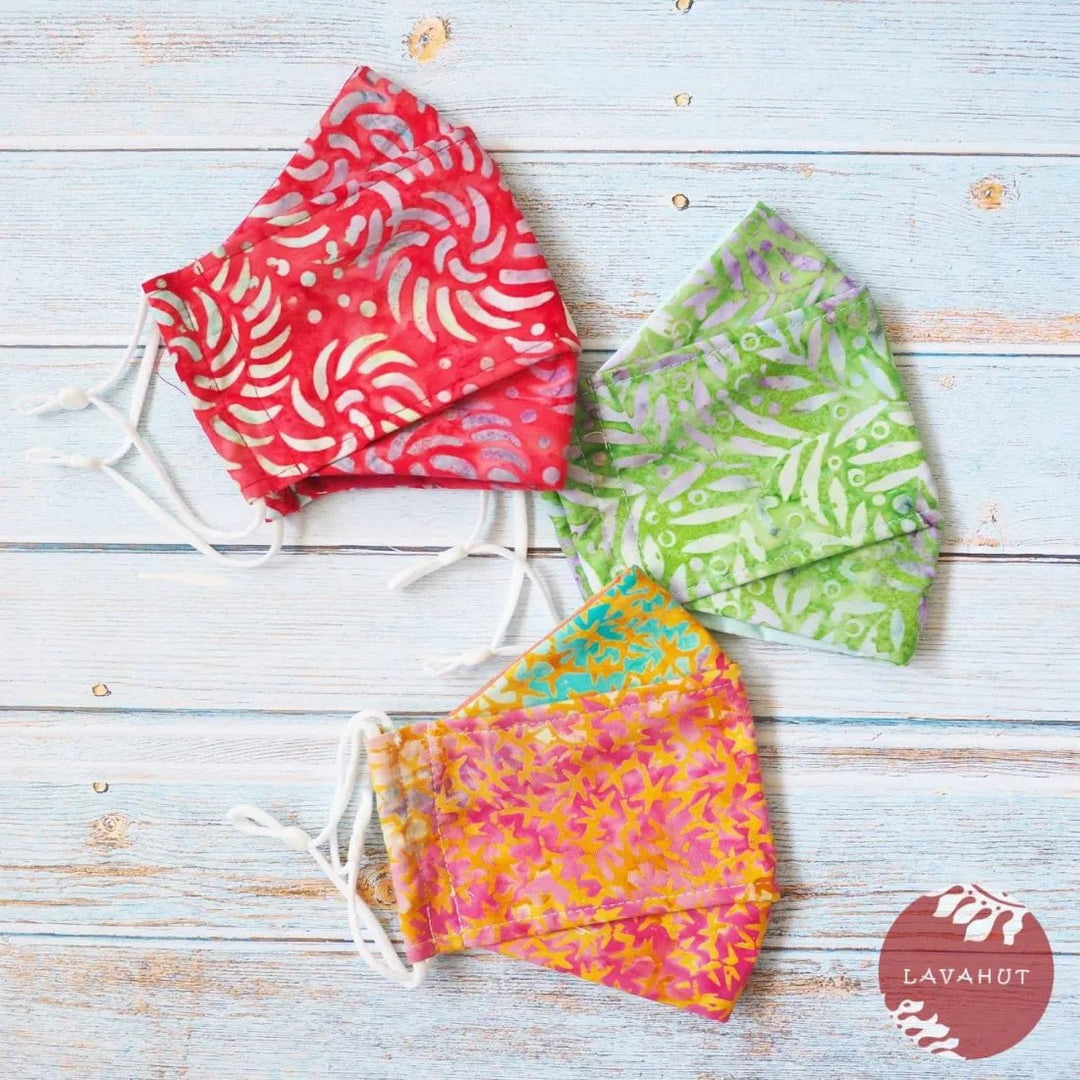 Antimicrobial SILVADUR™ + Origami 3D Face Mask • Red Kilauea – Authentic Hawaiian Face Mask by Lavahut