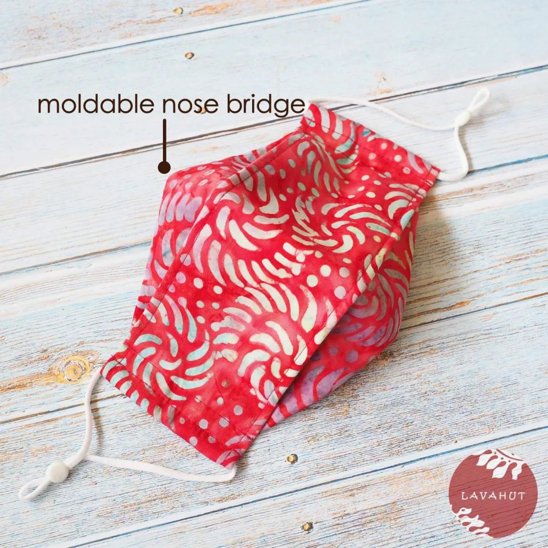 Antimicrobial Silvadur™ + Origami 3d Face Mask • Red Kilauea - Made In Hawaii