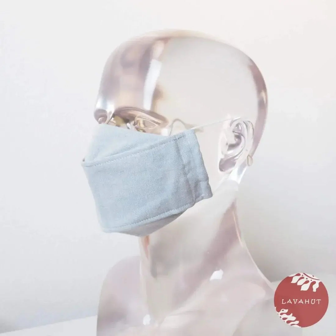 Antimicrobial Silvadur™ + Origami 3d Face Mask • Whitewashed Denim - Made in Hawaii