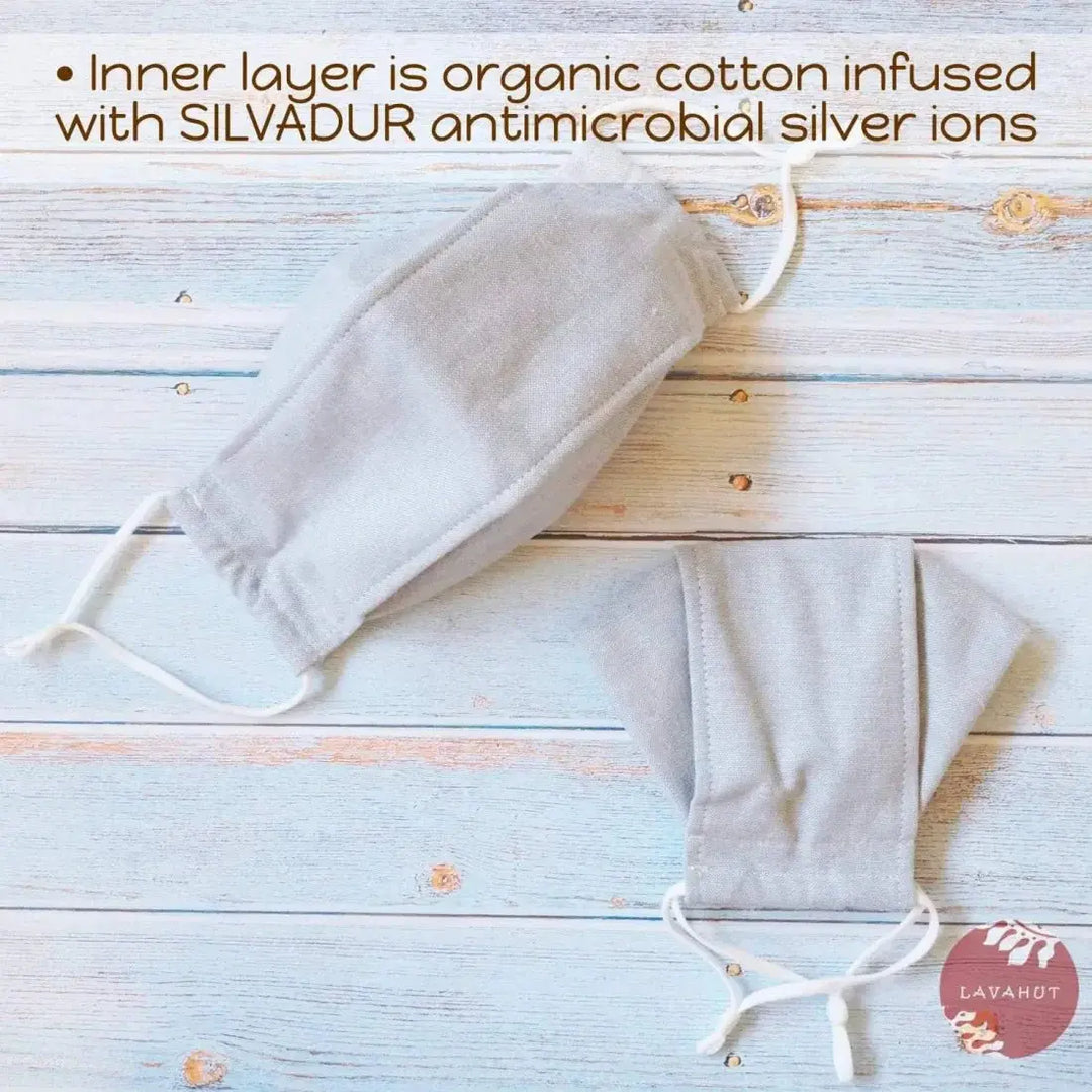 Antimicrobial Silvadur™ + Origami 3d Face Mask • Whitewashed Denim - Made in Hawaii