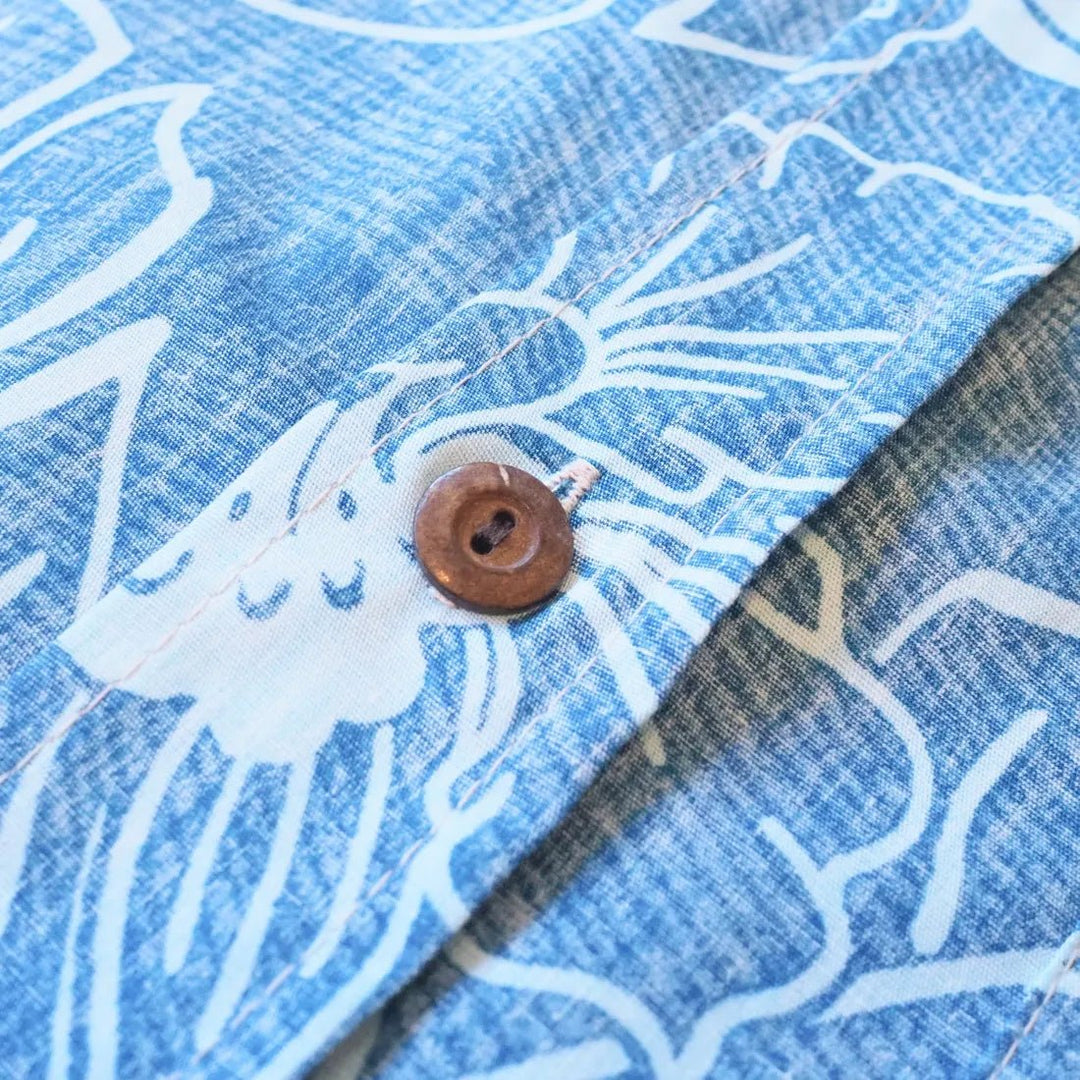 Aqua Ka'anapali Hawaiian REVERSE Shirt – Authentic Hawaiian Reverse Men's Shirts by Lavahut