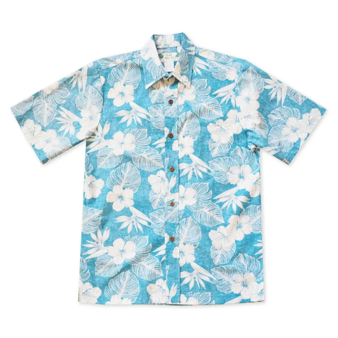 Aqua Moonlight Hawaiian Reverse Shirt - Made in Hawaii