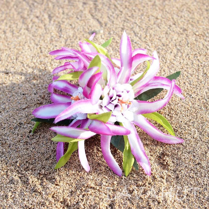 Aster Purple Hawaiian Flower Hair Clip - Made in Hawaii