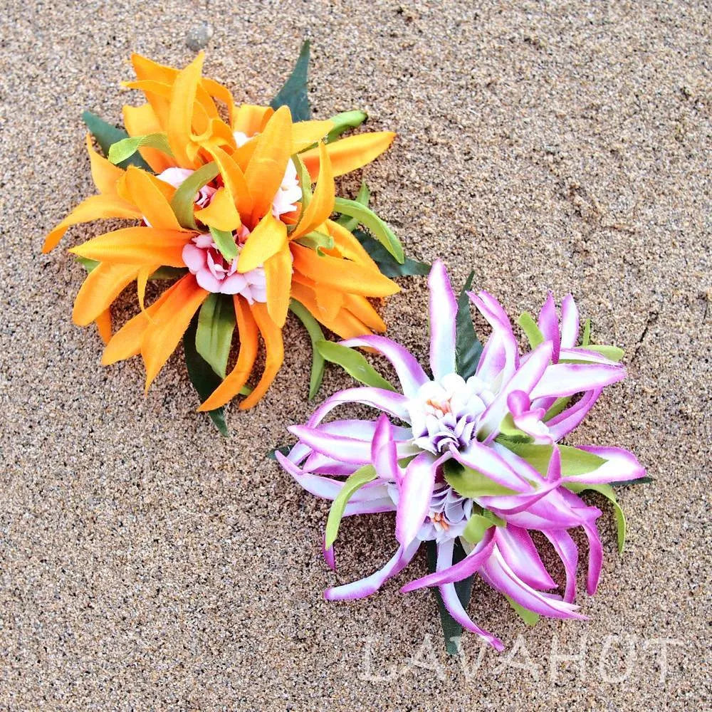 Aster Purple Hawaiian Flower Hair Clip - Made in Hawaii