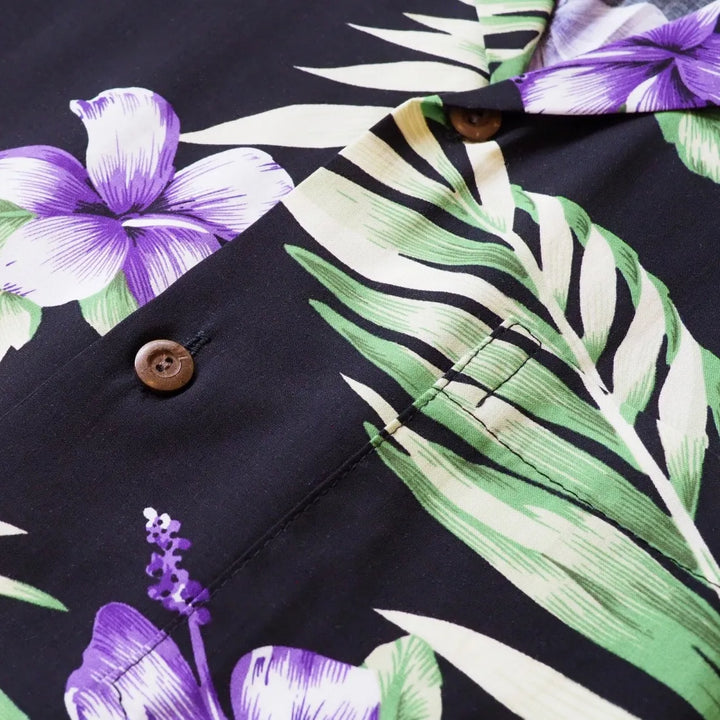 Atoll Black Hawaiian Rayon Shirt - Made in Hawaii