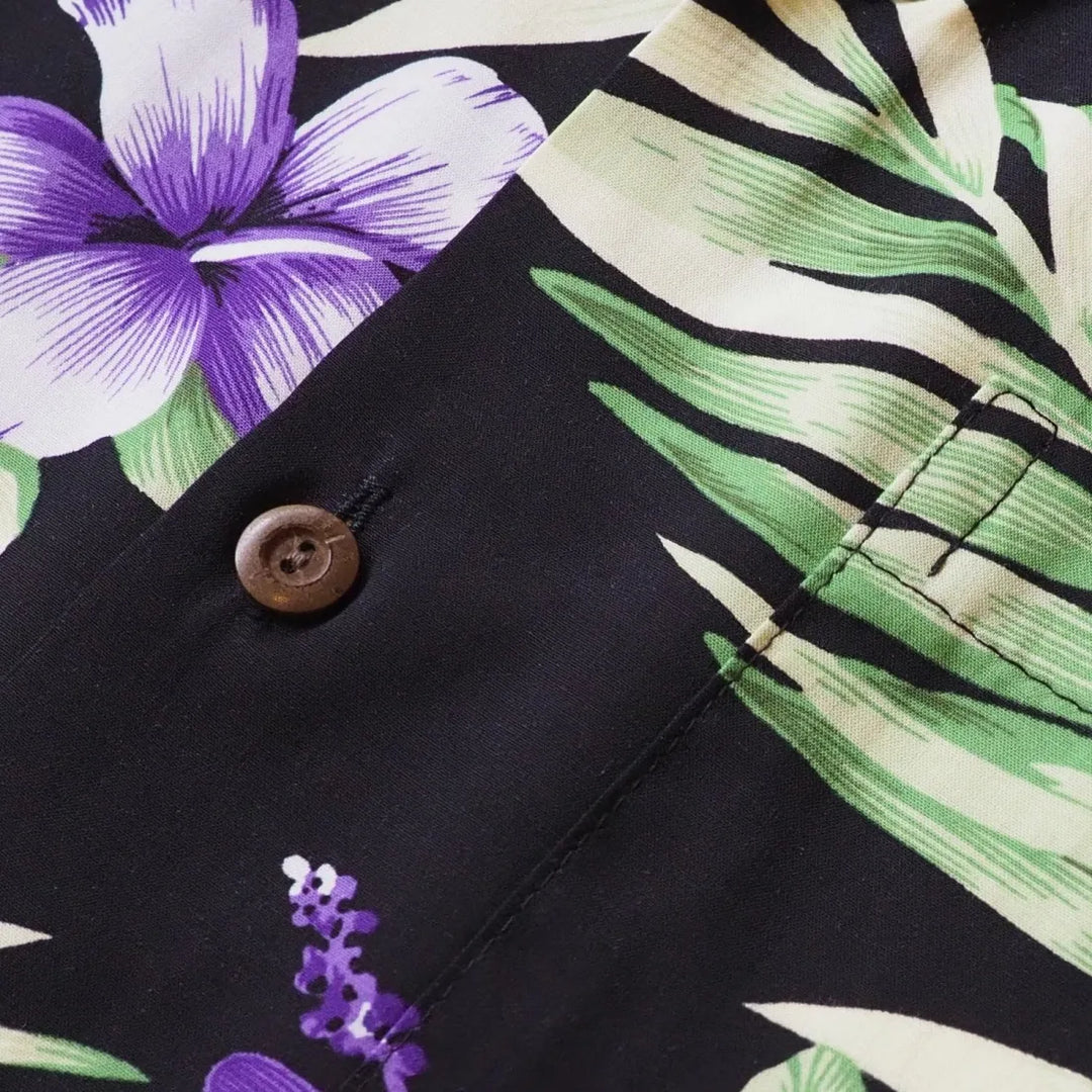 Atoll Black Hawaiian Rayon Shirt - Made in Hawaii