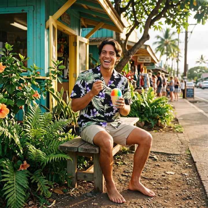 Atoll Black Hawaiian Rayon Shirt - Made in Hawaii