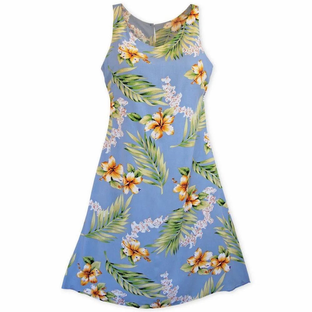 Atoll Blue Fiesta Hawaiian Dress – Authentic Hawaiian Women's Dress by Lavahut