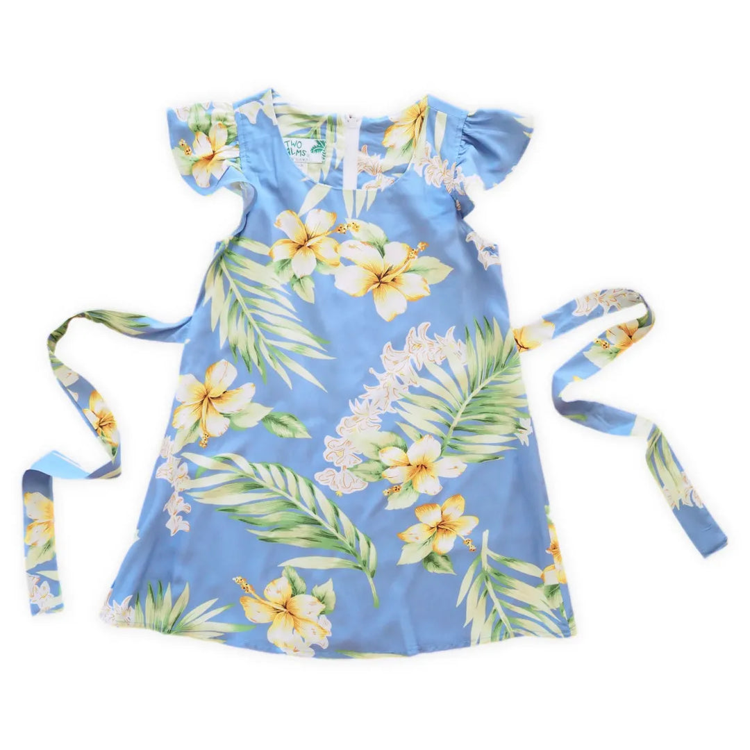 Atoll Blue Hawaiian Girl Rayon Dress - Made in Hawaii