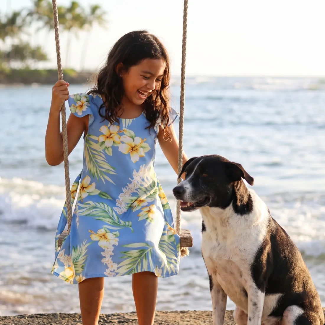Atoll Blue Hawaiian Girl Rayon Dress - Made in Hawaii